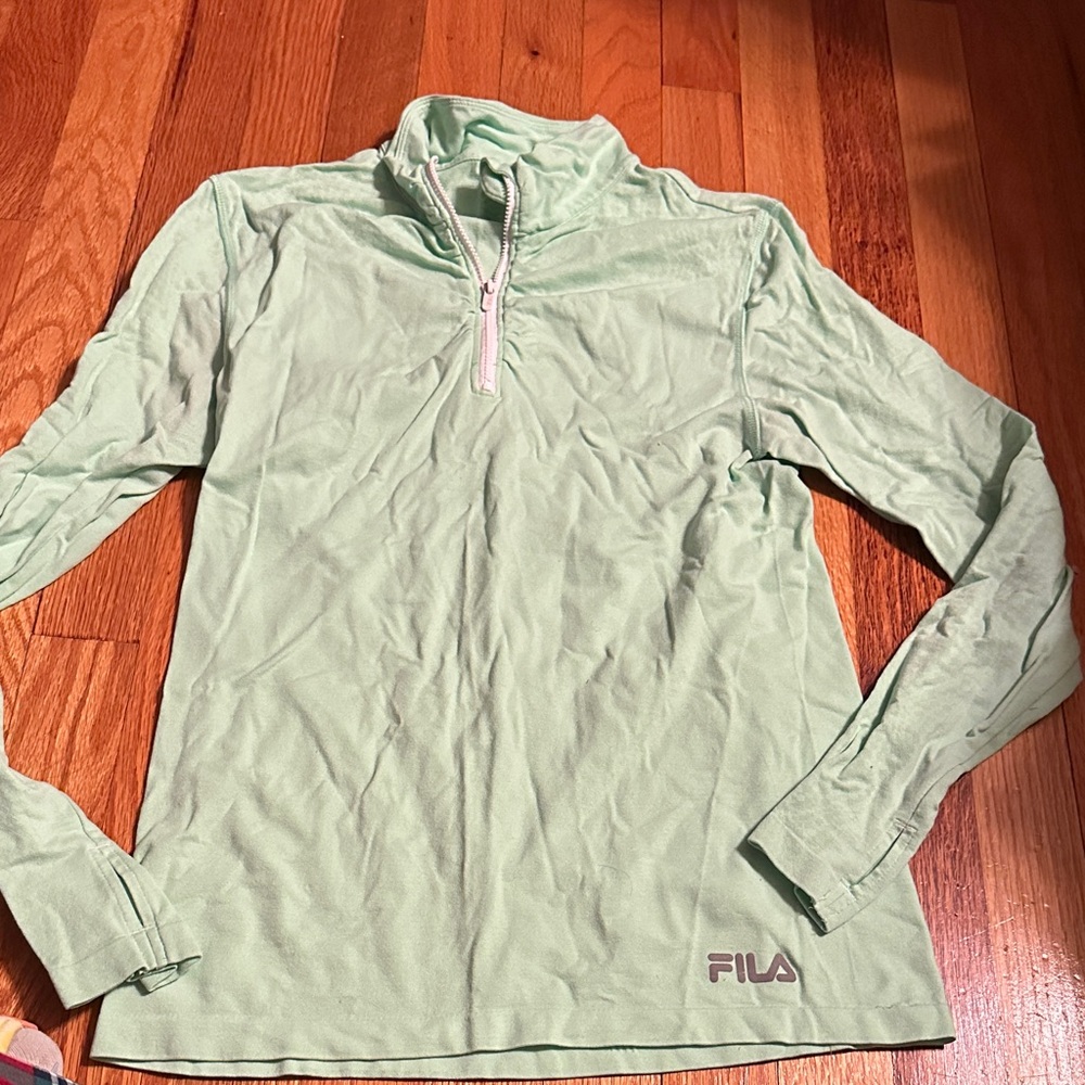 Fila Mint Green Quarter-Zip Top